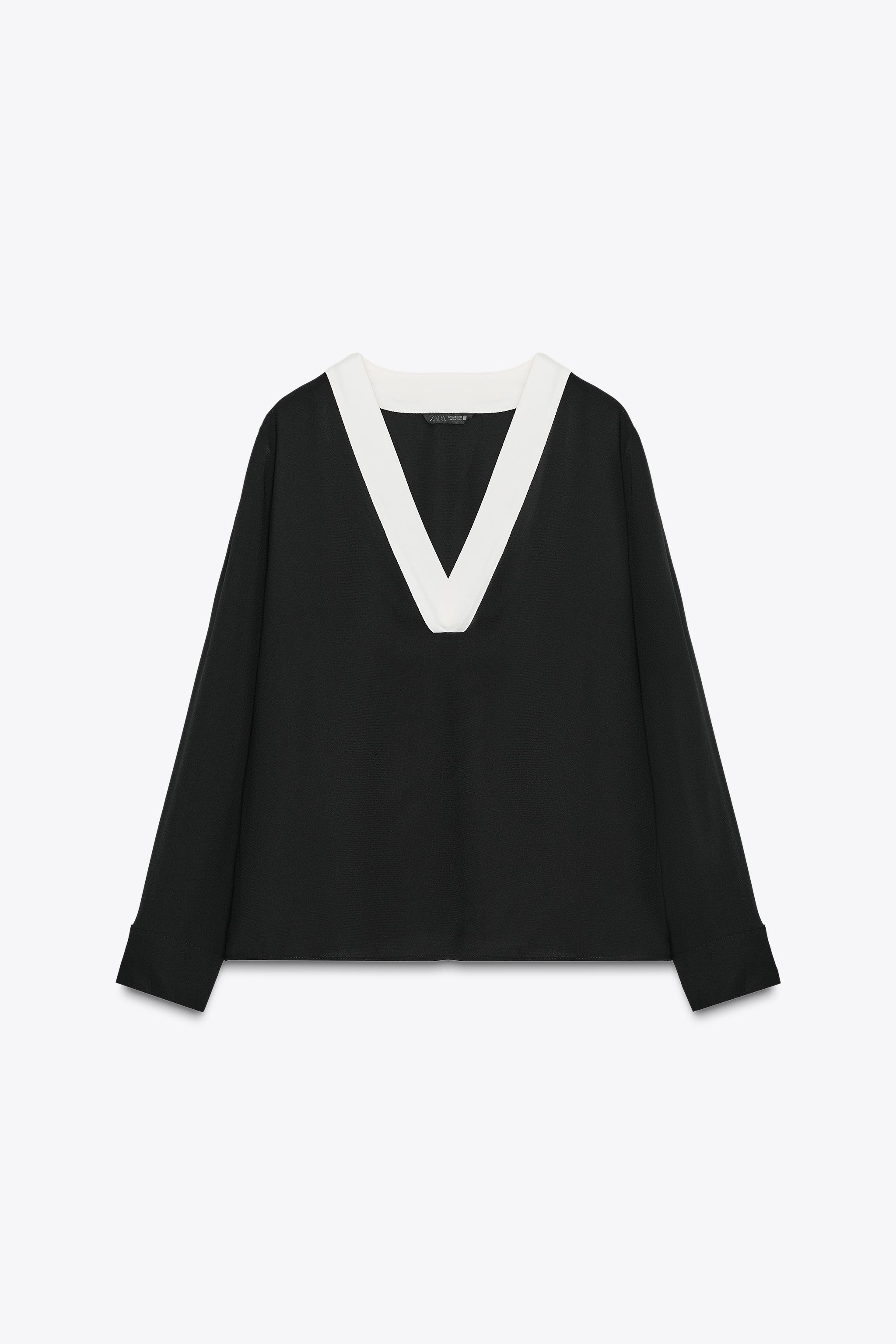 TOP CRÊPE CONTRASTE